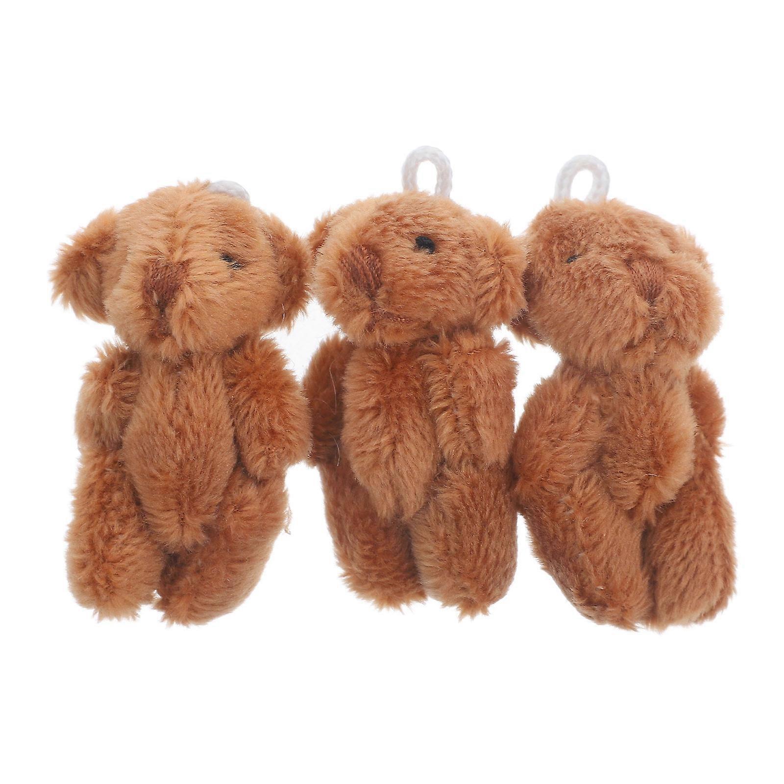 Mini Plush Bears Figurines for Decoration 9 Pieces