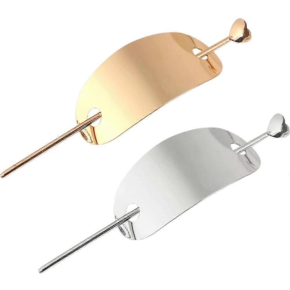 Alloy Electroplated Hair Sticks for Bun Cuff 2Pcs Assorted Color Accessories