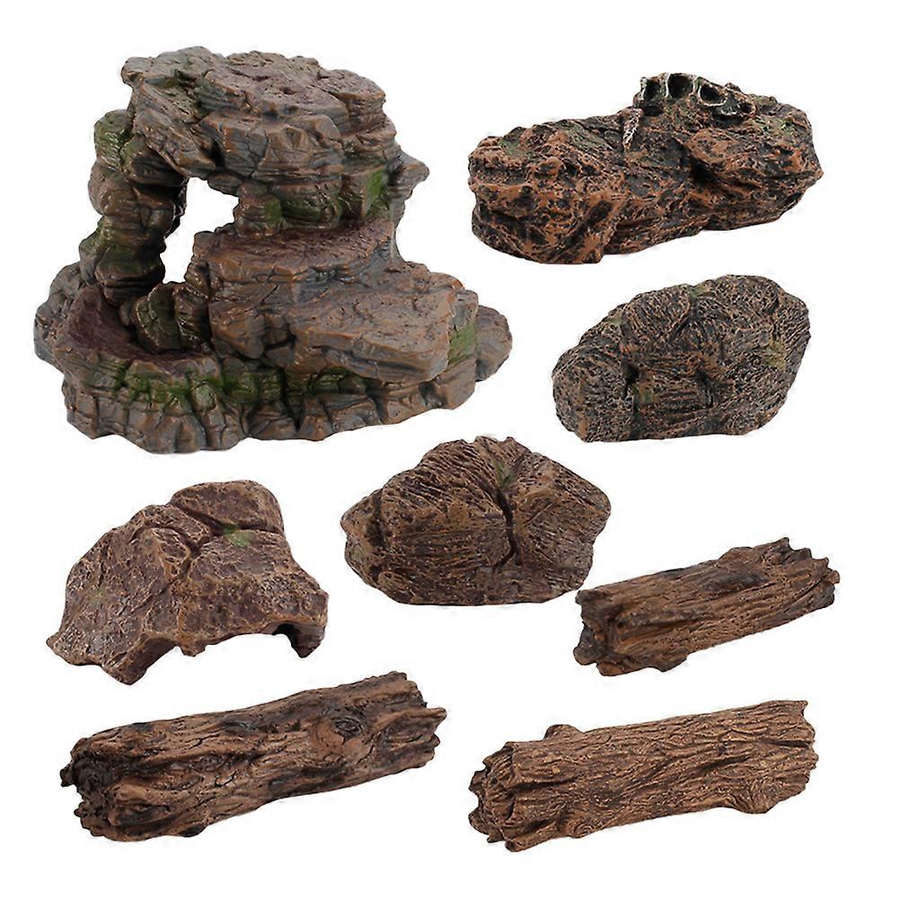 Static Model Toy for Kids with Delicate Appearance and Indoor Use in Brown Pvc Material 8Pcs
