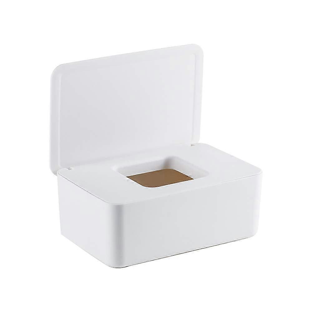 Zhuge Wipes Dispenser, Baby Diaper Wipes Case, Tissue Storage Box, Easy Open & Close Wet Wipe Container, Seal Design to Prevent Moisture Loss - White