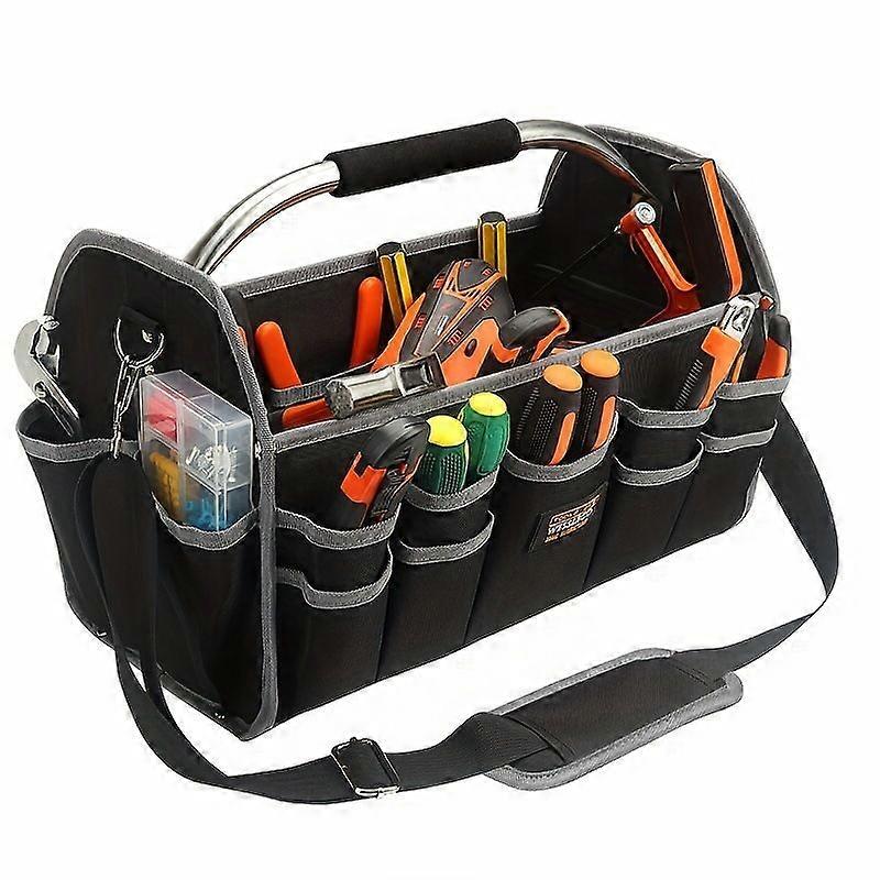 16 Inch Tool Bag, Electrician Tool Bag, Open Top Tool Bags, 26 Pockets Can Hold