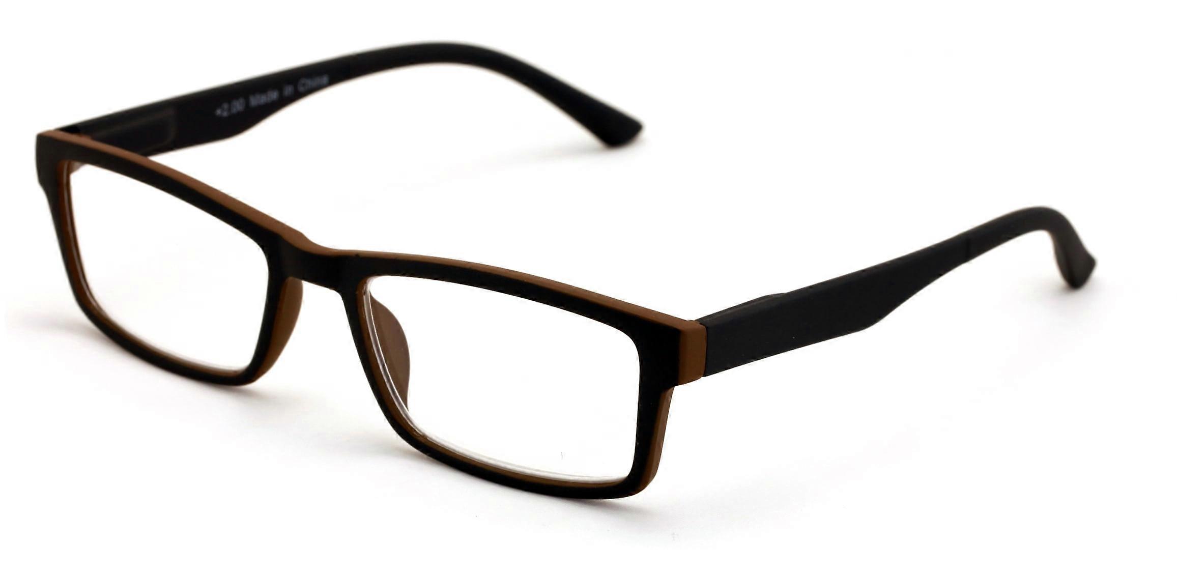 Men Rectangular Unisex Readers with Spring Hinge - Soft Matte Reading Glasses - Spring Hinge +2.25