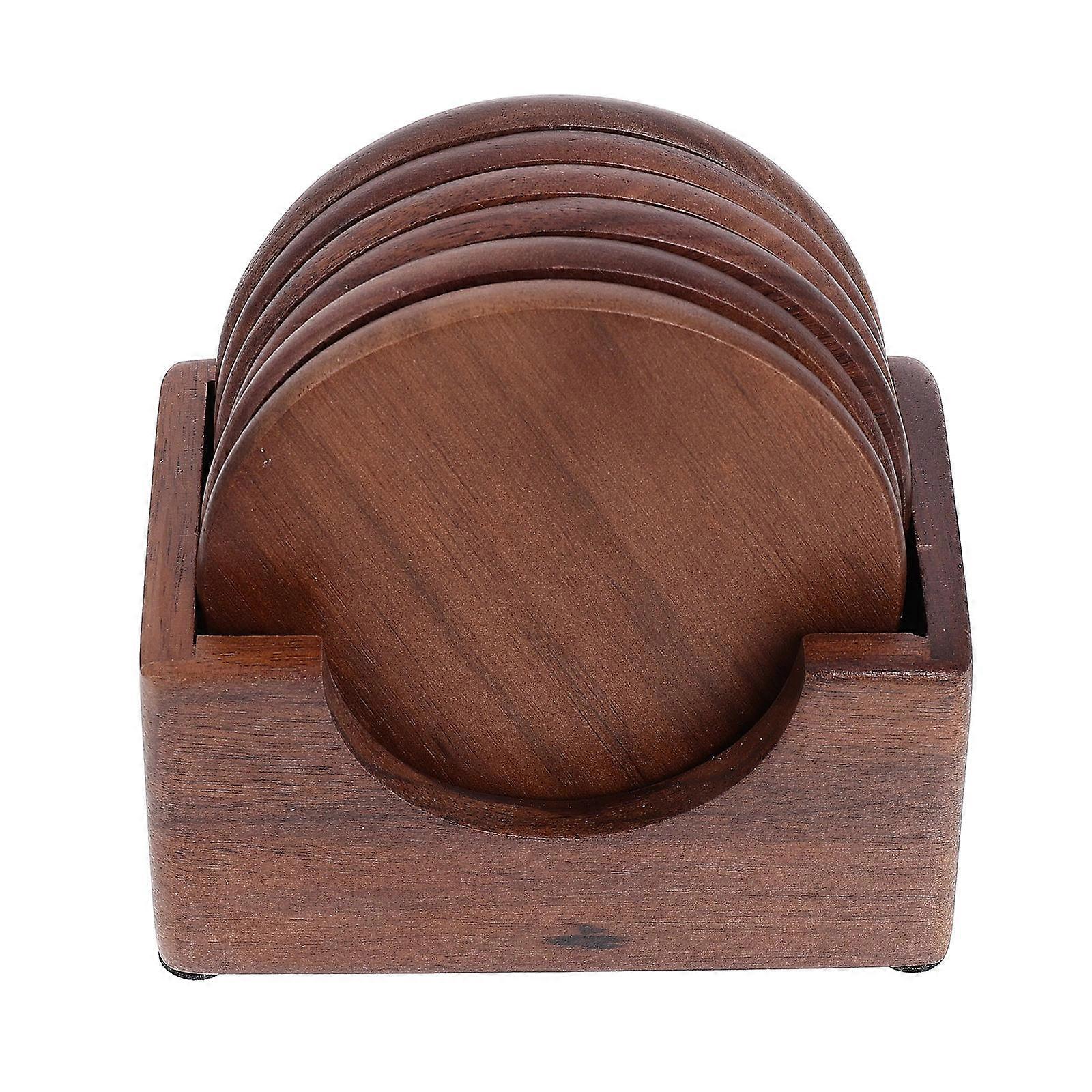 Wood Coaster Coffee Color for Insulation Pad 2Sets of Cup Mats