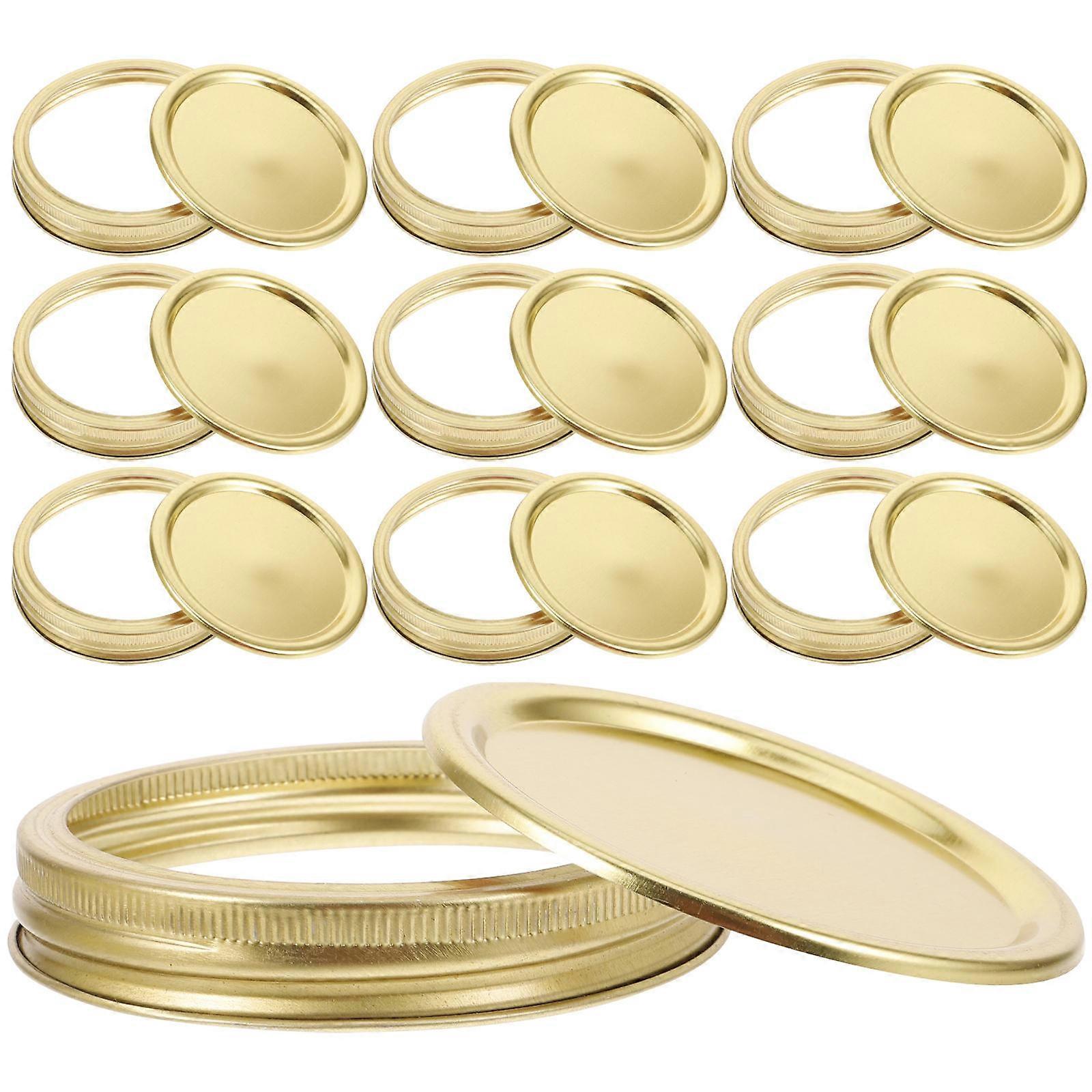 Metal Storage Caps for Mason Jars Airtight Leak-Proof Round Lids 2Sets