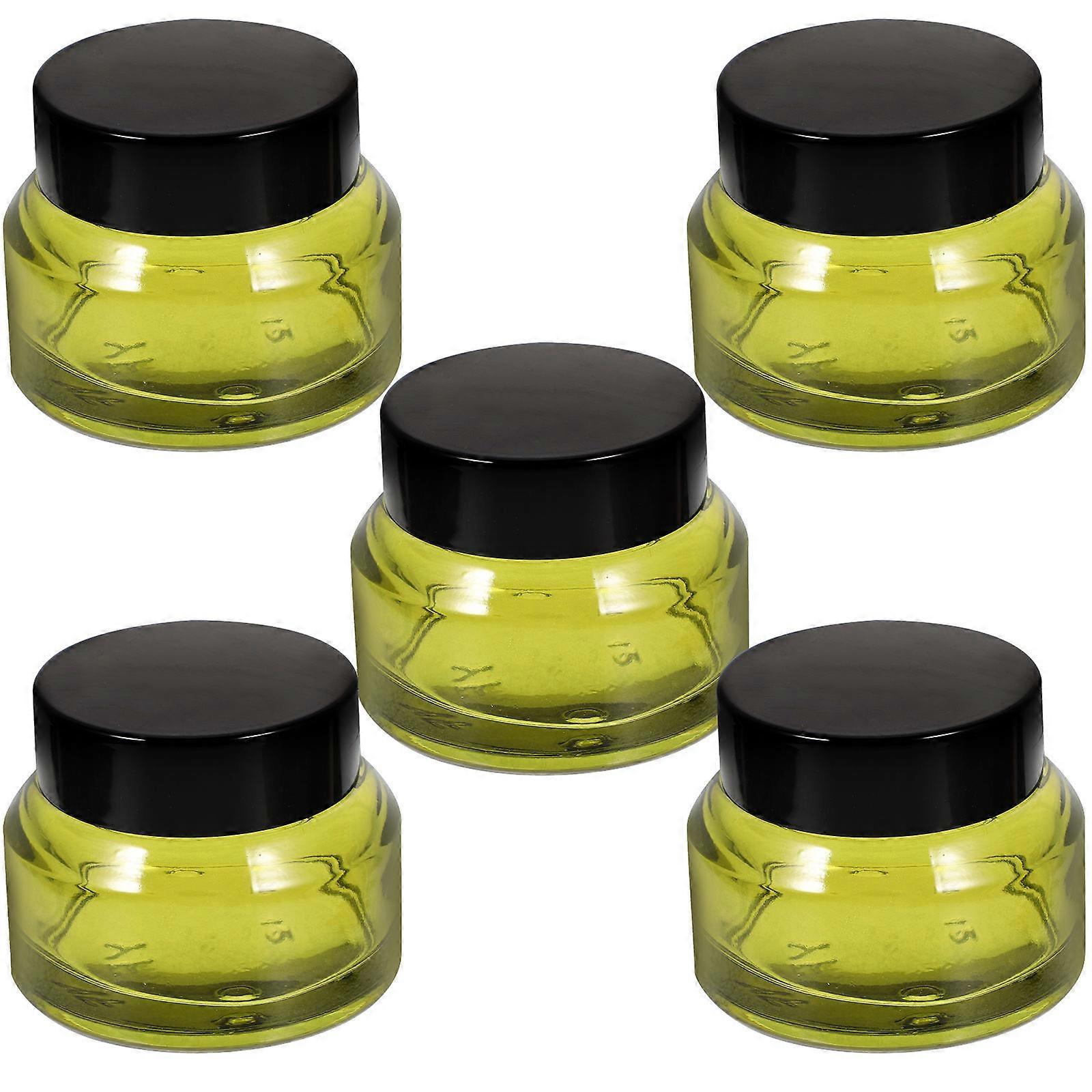 Tiny Makeup Containers Round Simple Design Glass And PP Material 5Pcs For Handmade Gifts Crafters