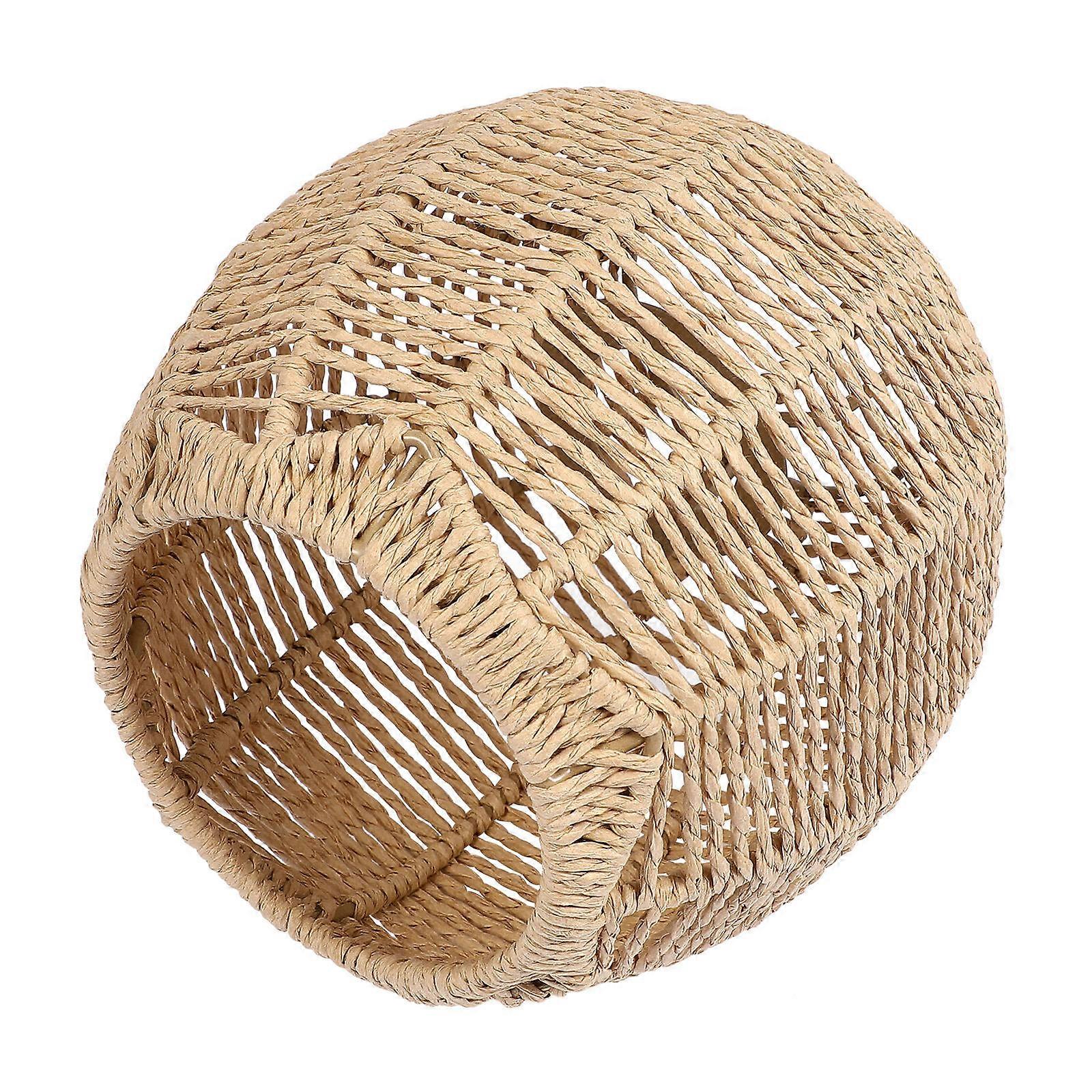 Woven Lampshade Paper Chandelier Lamp Shade for Protection 3Pcs Khaki