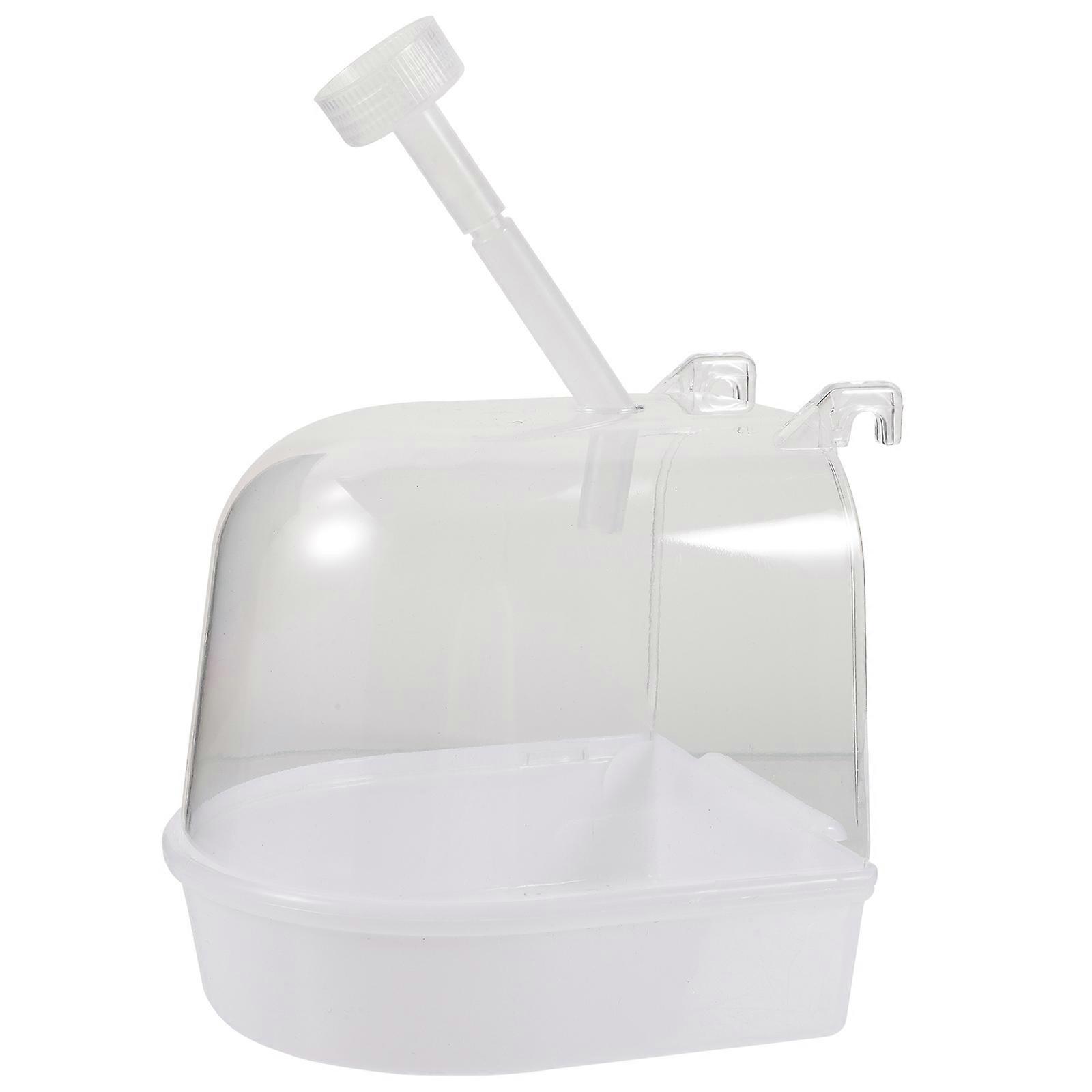 Parrot Bath Bird Bathing Box for Cage 4Pcs White Plastic Tub