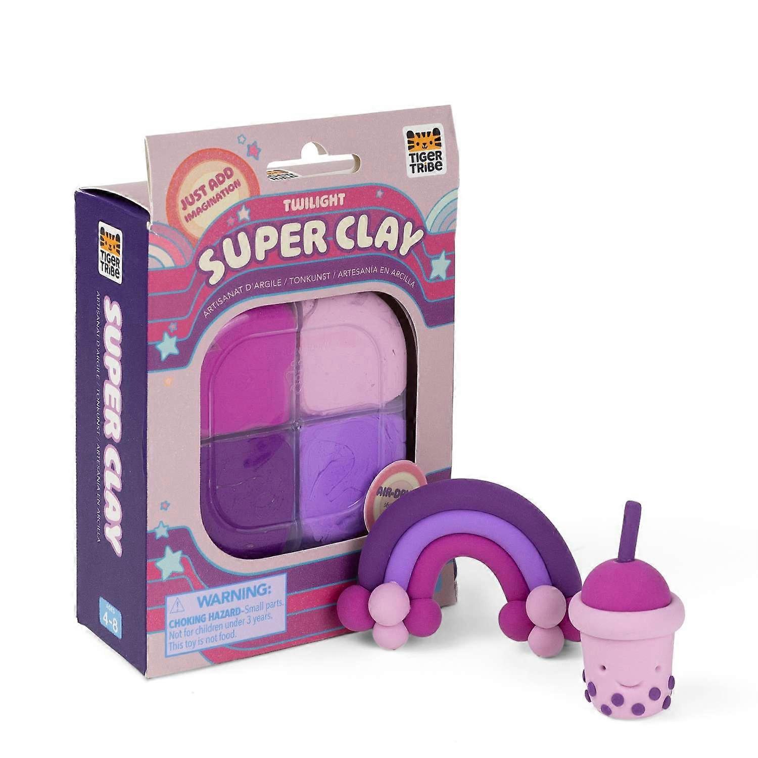 Tiger Tribe Super Clay Twilight- Purple Air Dry Modelling Craft Kit for Kids