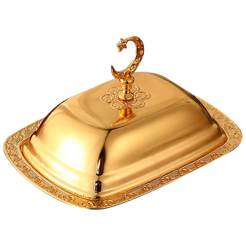 Golden 4 Set Food Cover Rectangular Dessert Protective Tray Ideal For Cake Display And Decoration During Birthday And Dining Room Occasions