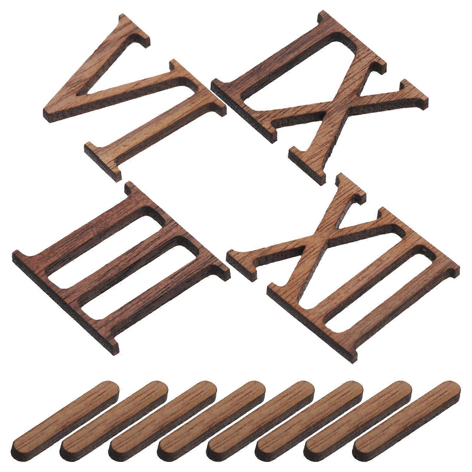 Roman Wall Clock Stylish Wooden Design with Clear Markers Suitable for Various Settings 1 Set