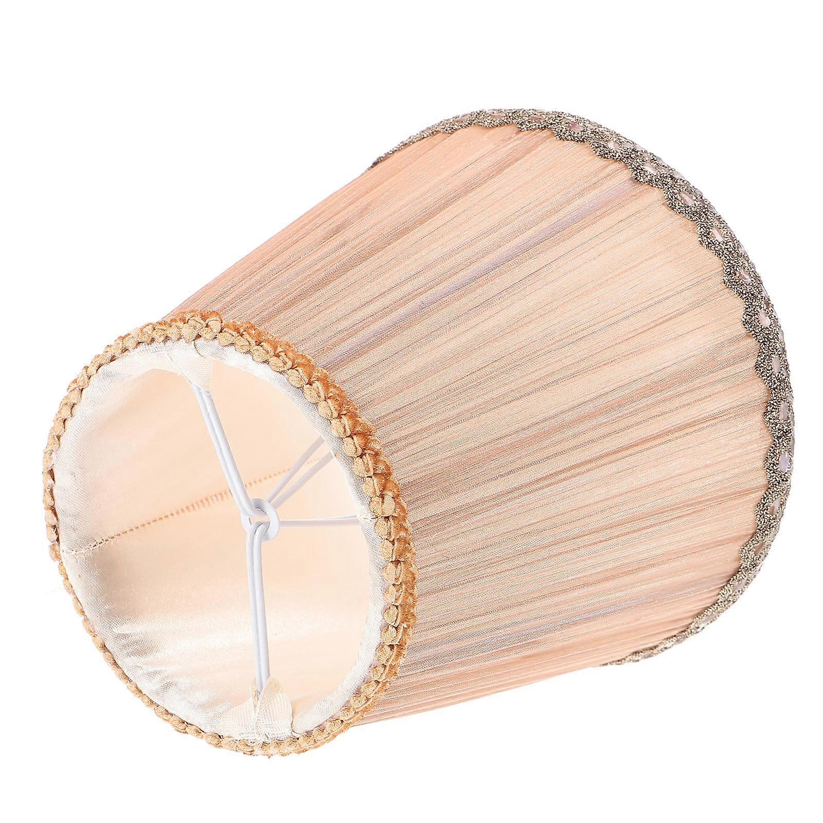 Classic Round Cloth Lampshade Cover For Elegant Wall Lighting In Light Brown Color With Light Diffusion 1Pcs