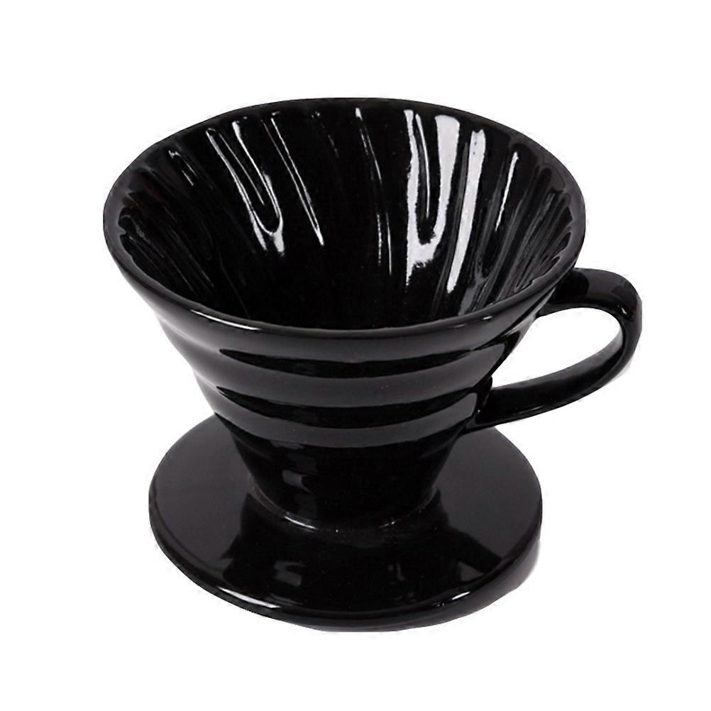 Ceramic Filter Cup for Coffee Brewing 3Pcs Black Handmade Cone Design