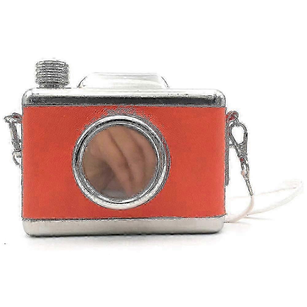Camera Shape Safe Stainless Steel Hip Flask Wrapped Liquor Whiskey Camera Flask For Storing Whiskey
