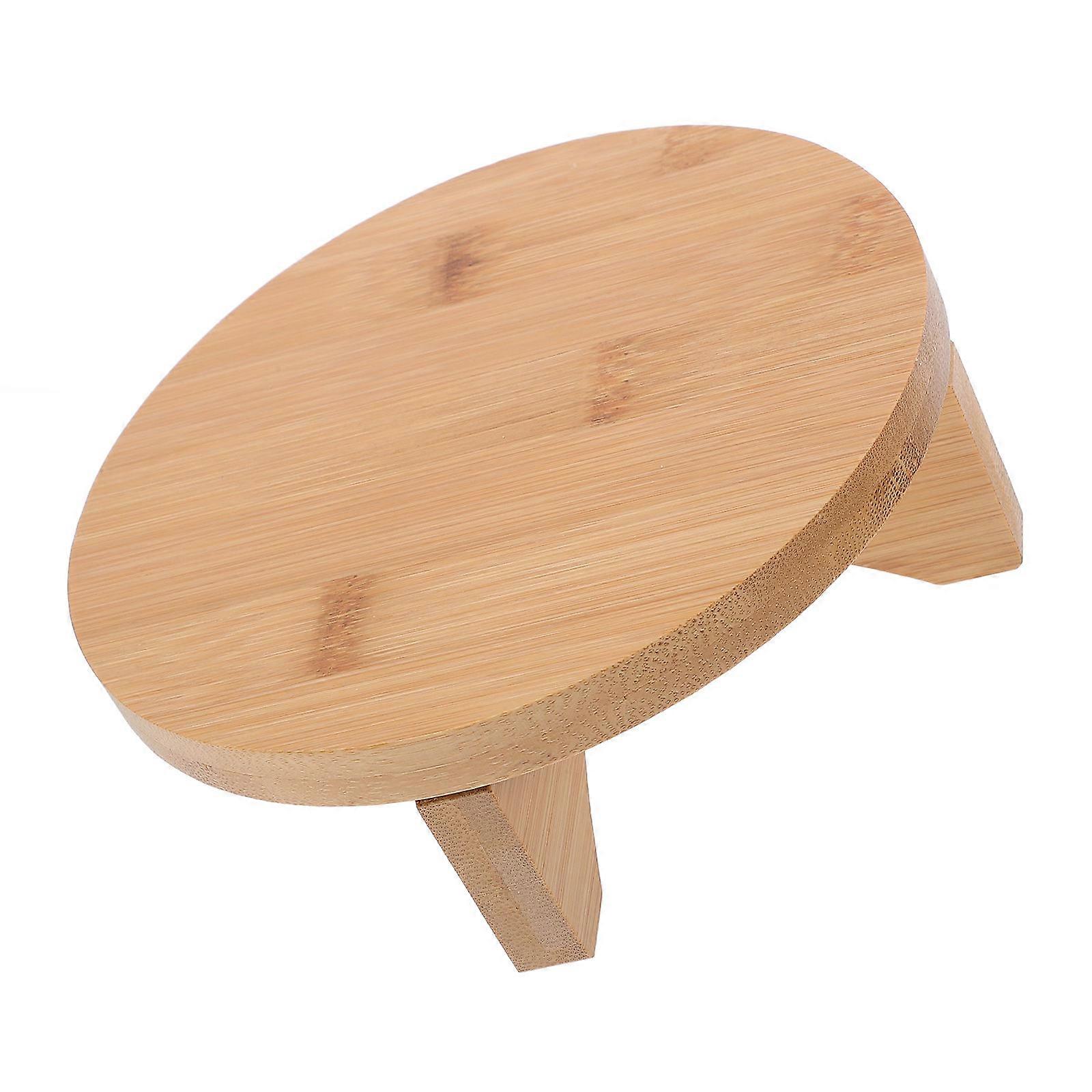 5Pcs Bamboo Plant Riser for Storage Use Oriental Pedestal Decorative Base