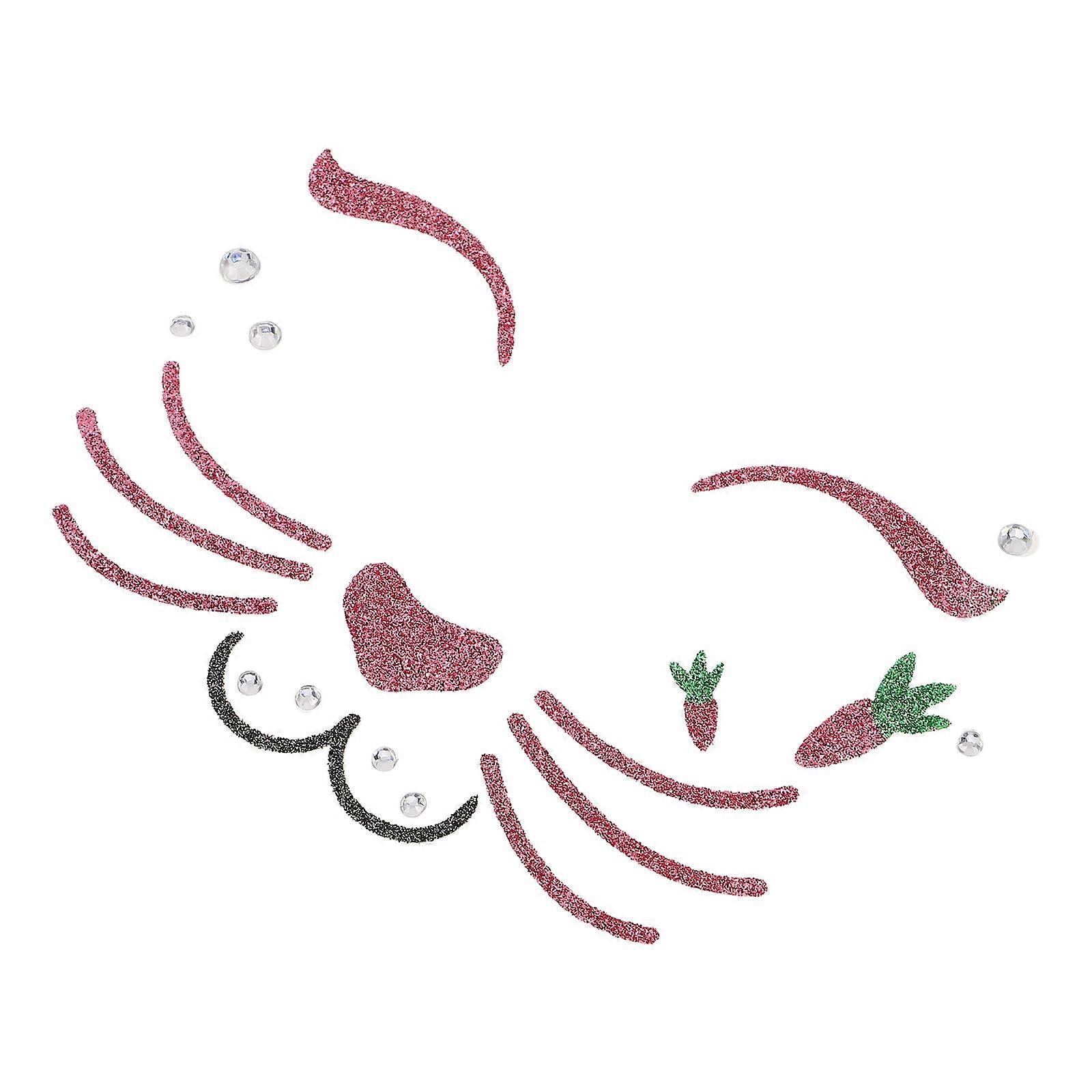 Temporary Makeup Decoration Stickers In Rabbit Shape For Cosplay Events And Easter Parties 2Pcs