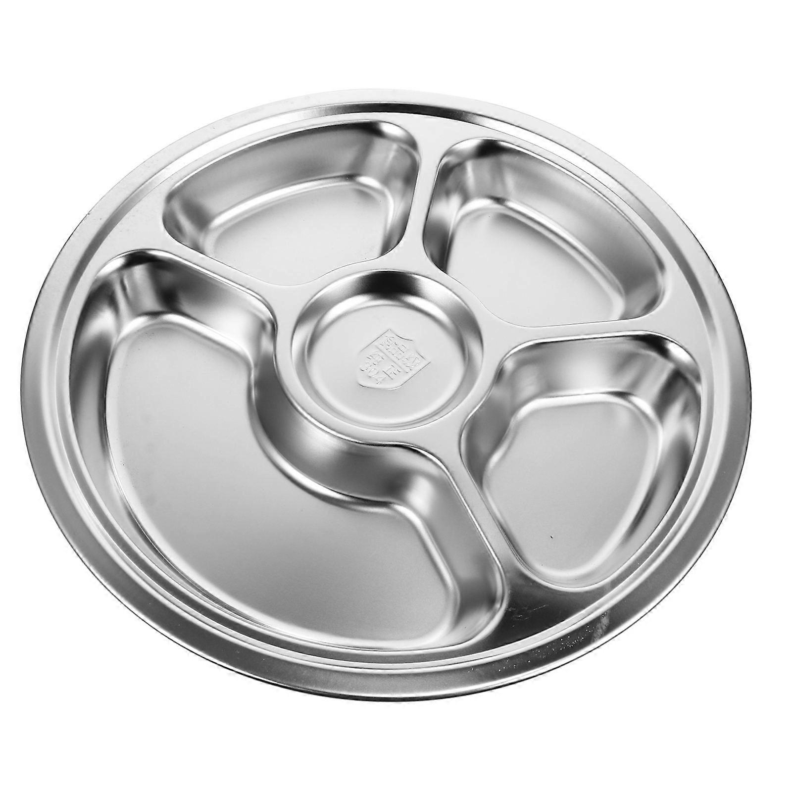 Portion Control Divided Food Serving Tray For Home Use Camping Round Shape 2Pcs