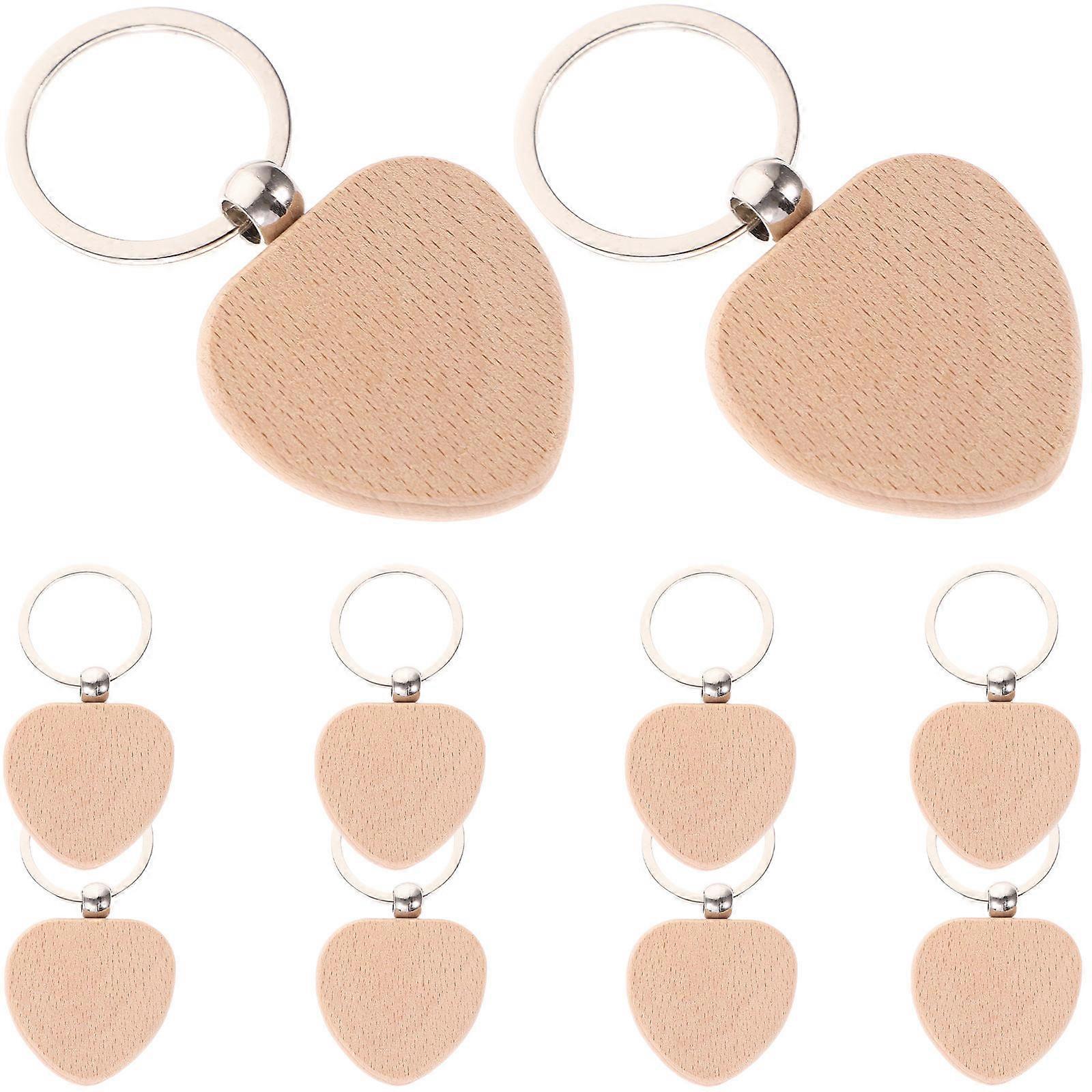 Wood Key Chain Blanks for DIY Crafts with 40Pcs Wooden Keychains
