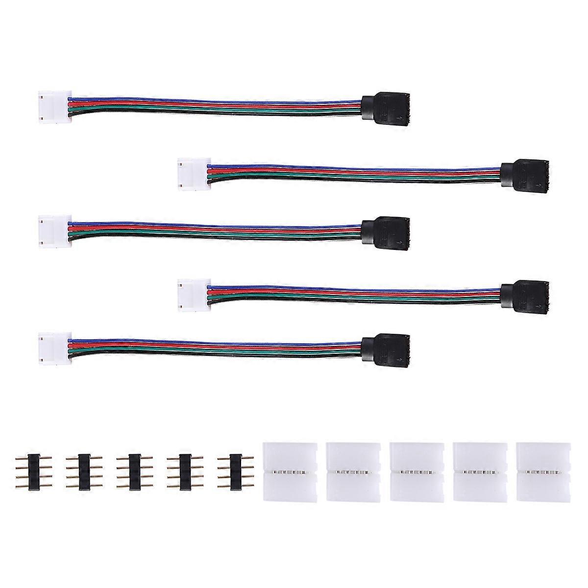 Rgb Led Light Connector 4 Pin Solderless Joint for Diy Projects Assorted Color Built to Extend 1 Set