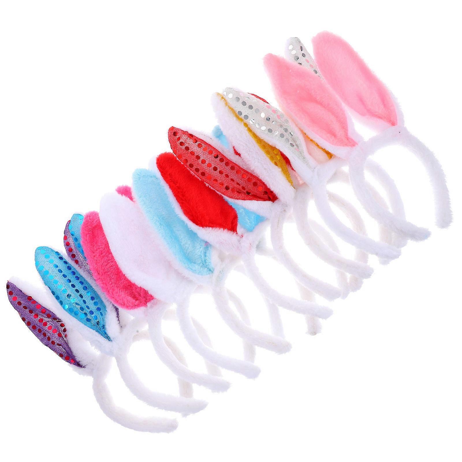 Rabbit Ears Headbands Plush Headband for Easter Party 40Pcs Set