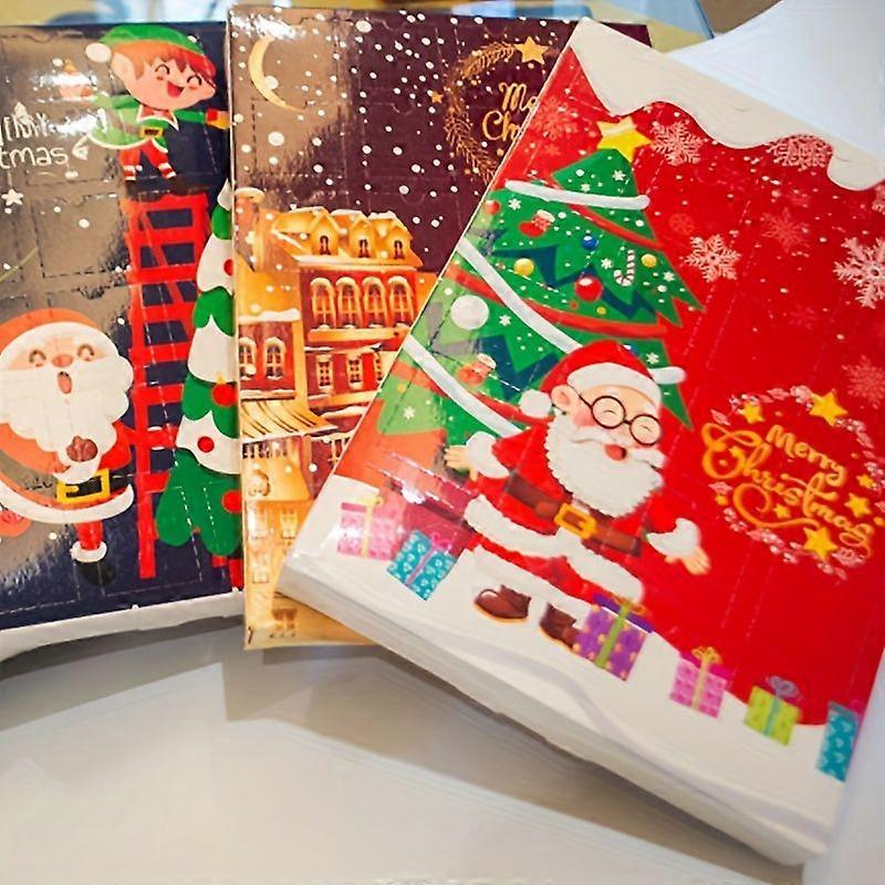 Minglan 24pcs Χριστούγεννα Advent Χέρι Δάκρυ Box Χριστούγεννα Ημερολόγιο αντίστροφης μέτρησης Δώρο Δώρο Έκπληξη Χριστούγεννα τυφλό κουτί συσκευασίας κουτί συσκευασίας Navidad Χριστούγεννα Decora