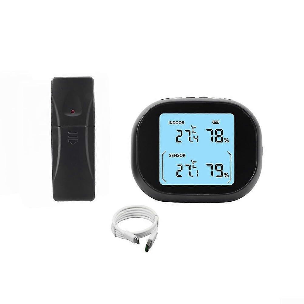Wireless Thermometer And Hygrometer, Rechargeable Temperature And Humidity Monitor One To One