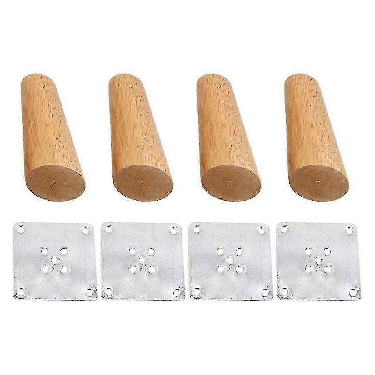 Set of 4 Solid Wood Furniture Legs for Sofas, Beds, and Tables in British Style