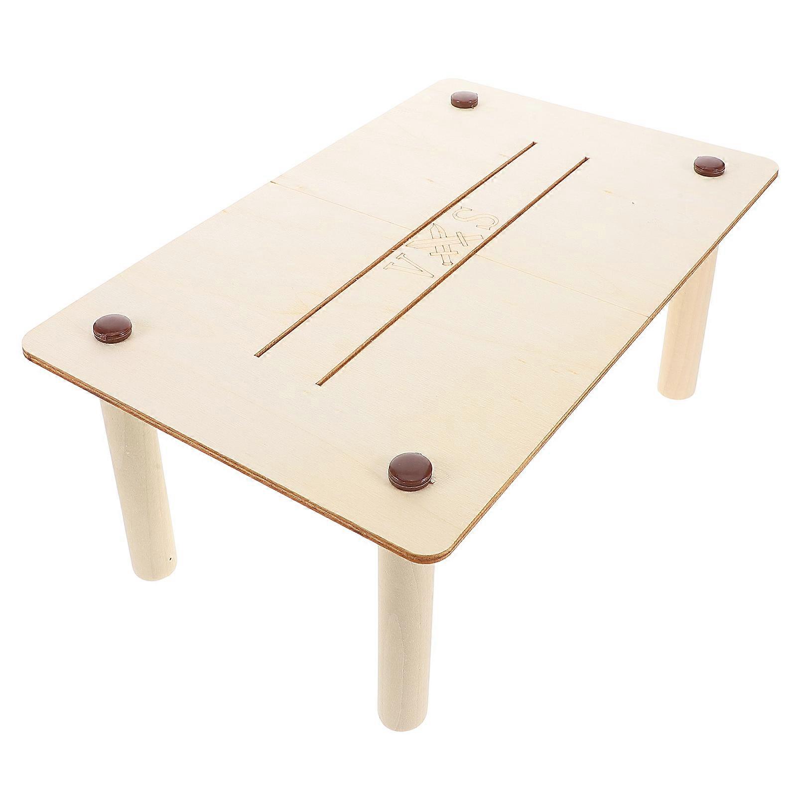 Beige Wooden Fighting Table for Small Animals 2Pcs Fun Party Game
