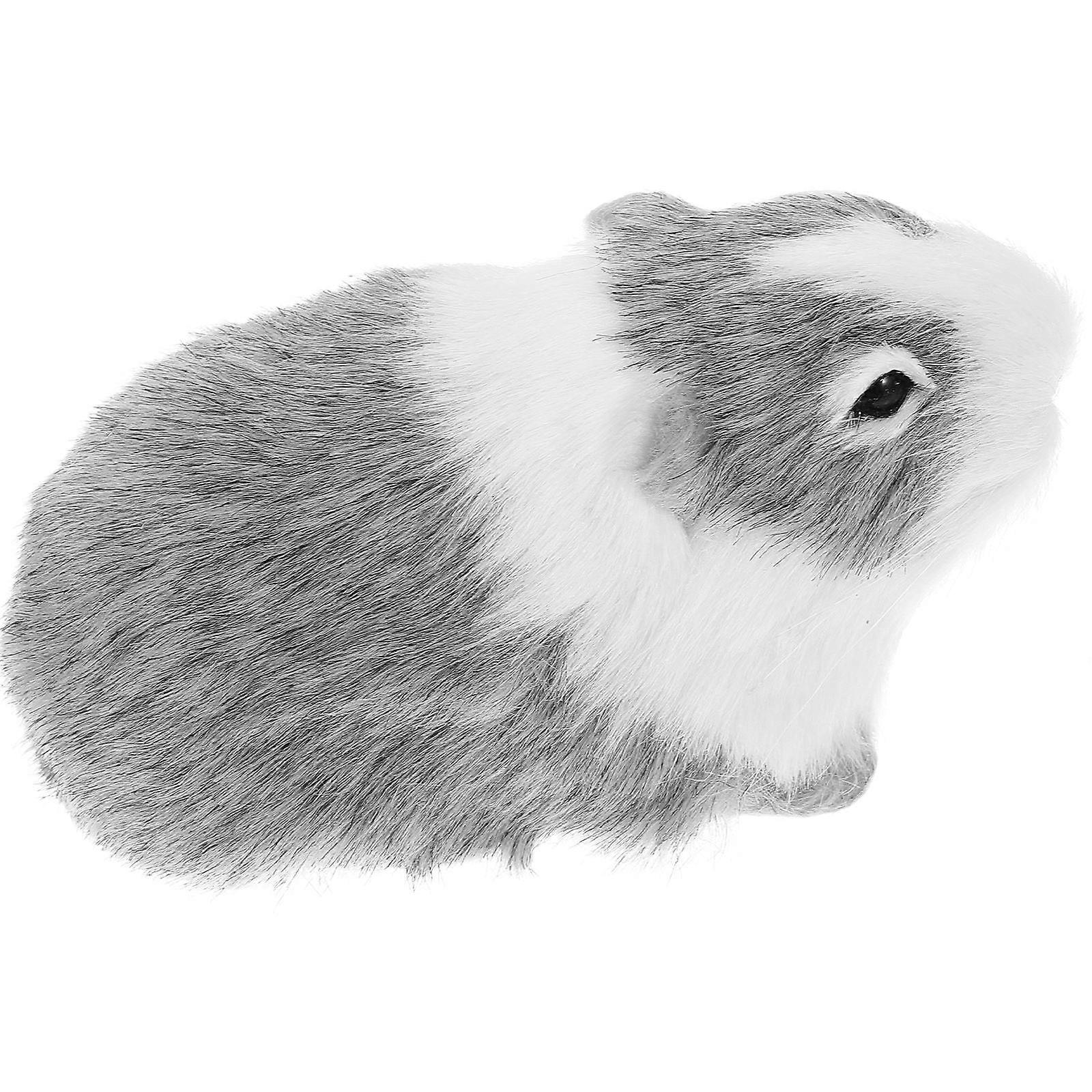 Grey Simulated Hamster Figurine for Decor 3Pcs Artificial Hamster Models