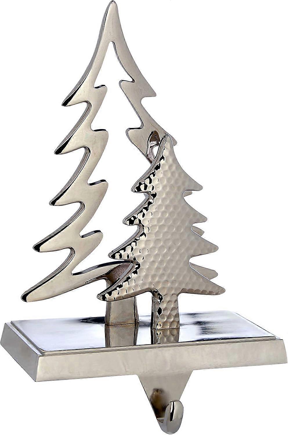 Silver Plated Christmas Tree Stocking Holder Decoration, 18 cm