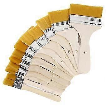 Set of 12 Art Paint Brushes,Various Sizes of Nylon Painting Brushes,with Wooden Handles,Artist Varn