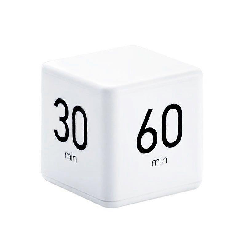 1 Piece Kitchen Timer Electronic Cube Timer Countdown Kitchen Cube Stylish (White)