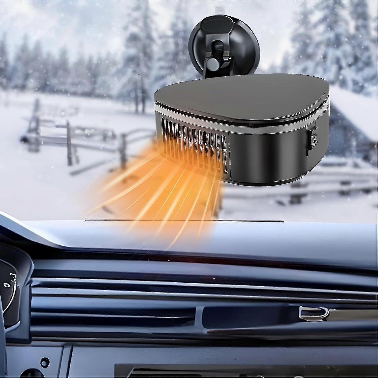 Portable Car Heater for Fast Heating & 360° Rotation Windshield Defroster - Dual Function Auto Heater Fan for Window Demister