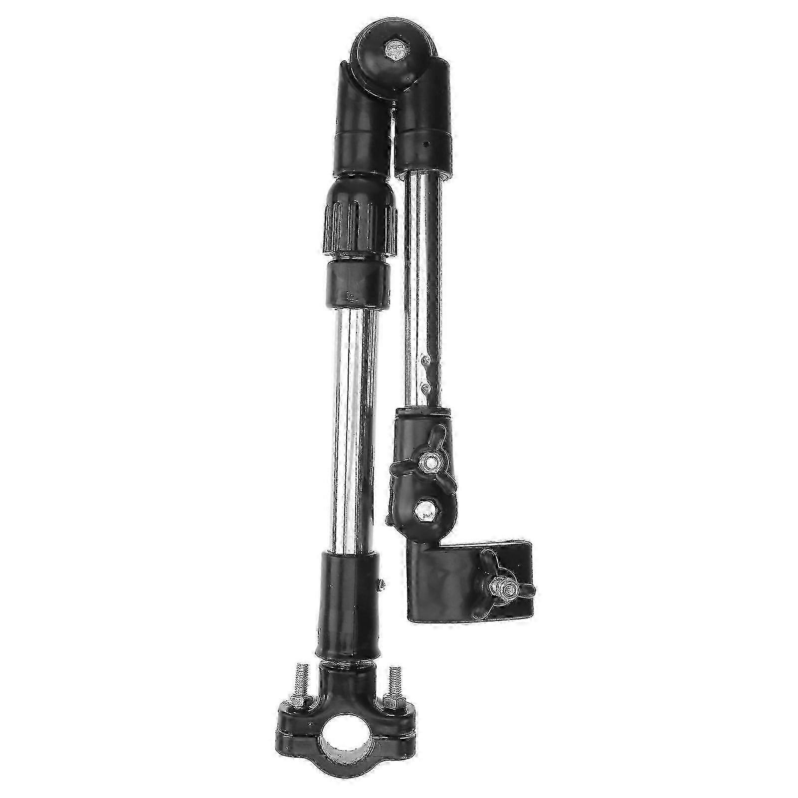 حامل مظلة قابل للتمديد للدراجة وعربة كهربائية وكرسي متحرك - حامل مظلة خارجي قابل للتعديل (أسود)