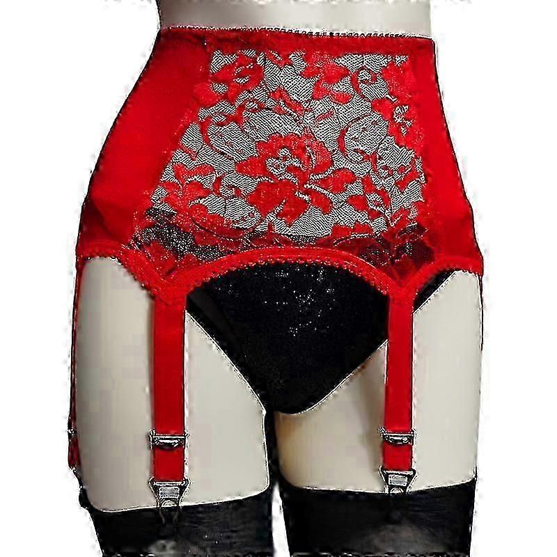 נשים מתלים סקסיים רטרו סגנון וינטג' 6 רצועות תלויות חגורת הלבשה תחתונה חגורת בירית