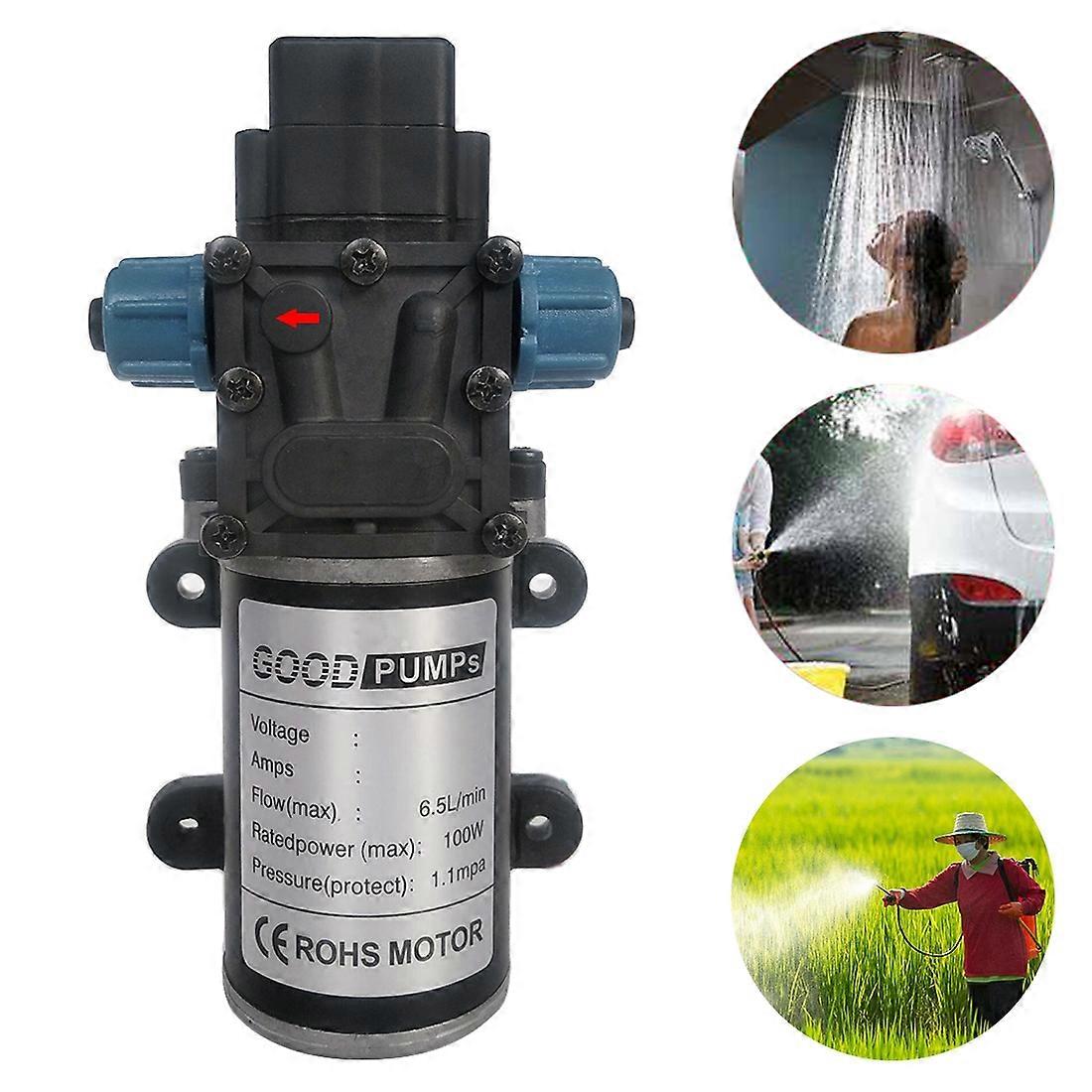 Diaphragm 8L Atomizing Spray Water Pump for Car Washing / Irrigation DC12V 100W Smart Double Thread Reverse Pump