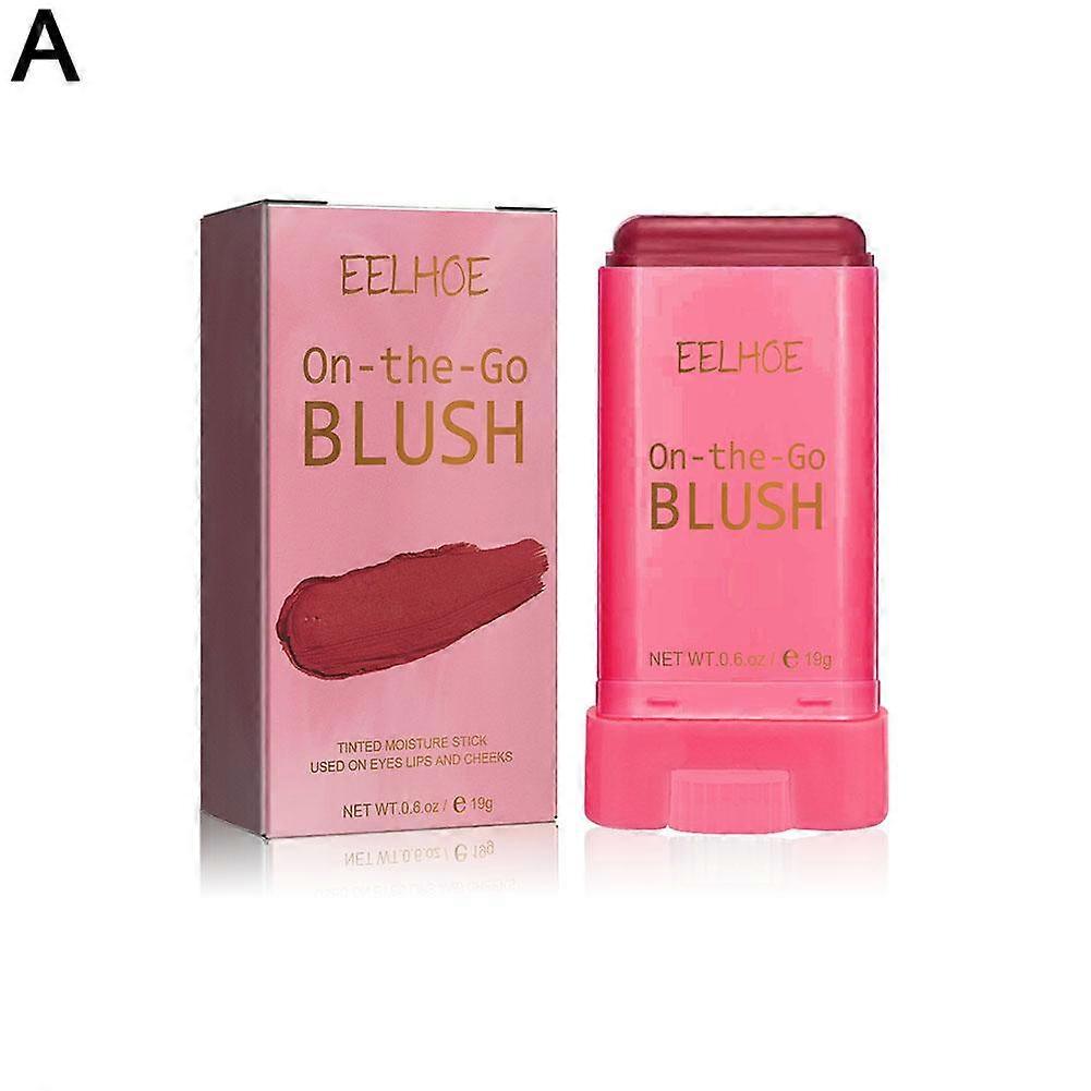 Rotating Powder Blusher Stick Creamy Silky Texture Long Lasting Color Multi Use Makeup for Cheeks Eyes Lips