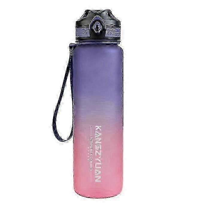 z Large 1l Water Bottle Motivational With Time Marker & Straw