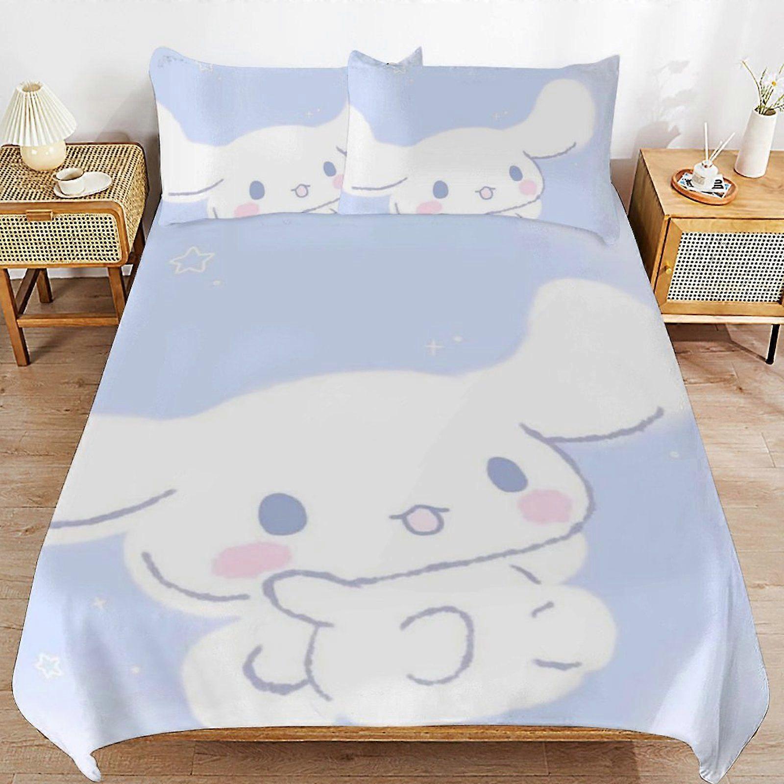 A63 CINNAMOROLL Breathable Fabric Quality Comfort Easy Clean Secure Zipper Duvet Cover Sets for Sleeping Use N63