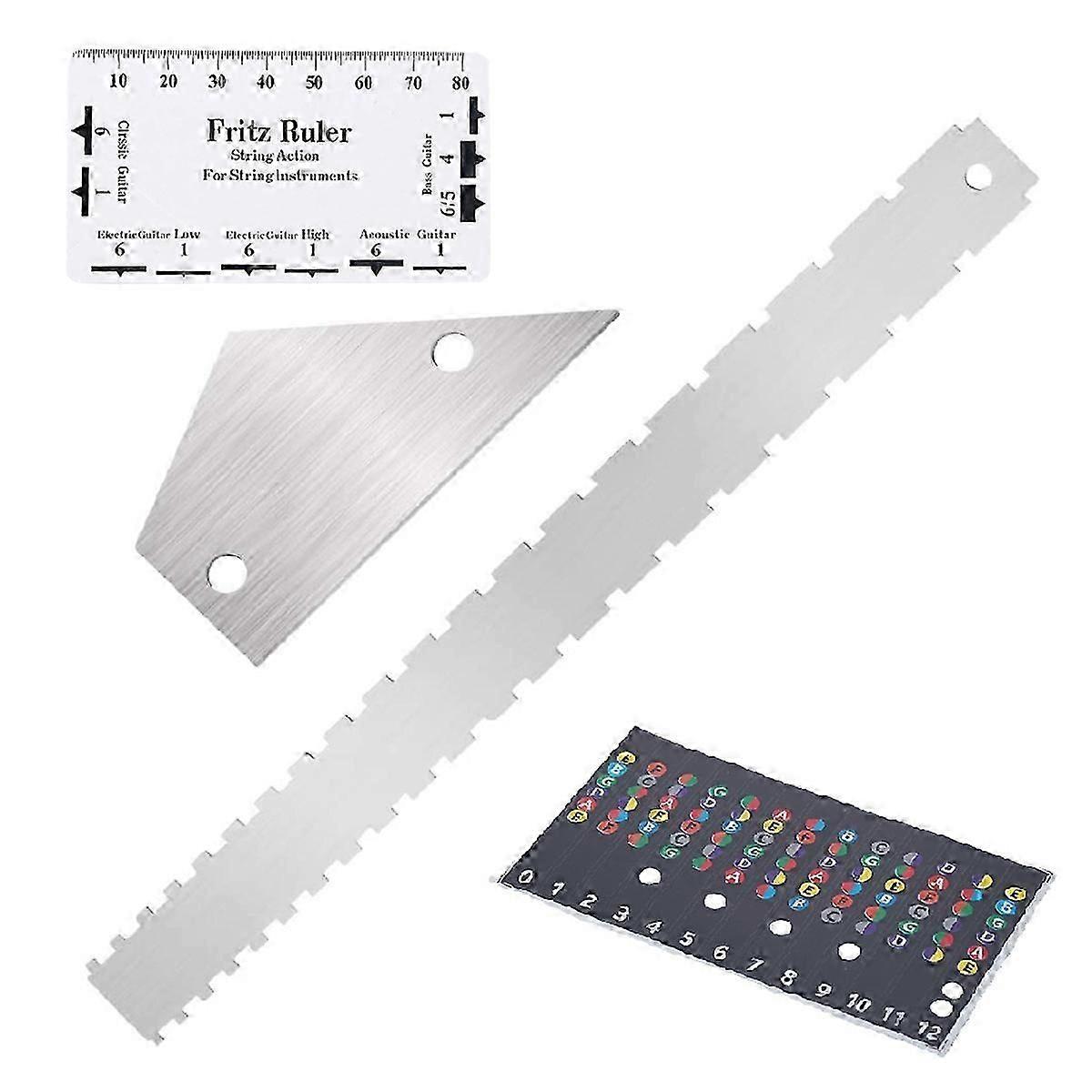 unique Guitar Neck Straight Edge Luthier Tool with String Distance Ruler