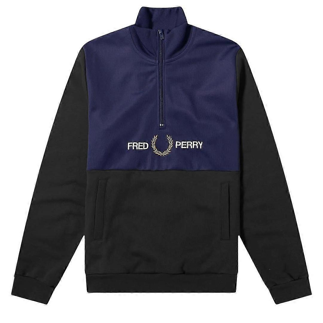 Fred Perry Half Zip Pull-Over Black Jumper @BUGU