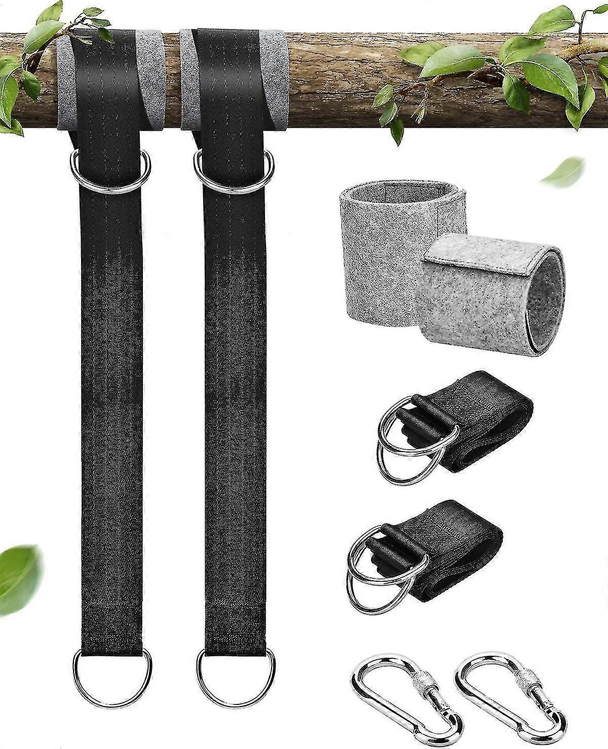 Tree Swing Straps, Hammock Tree Straps With 2 Heavy Duty Safety Lock Carabiner Hooks D-rings, Perfect
