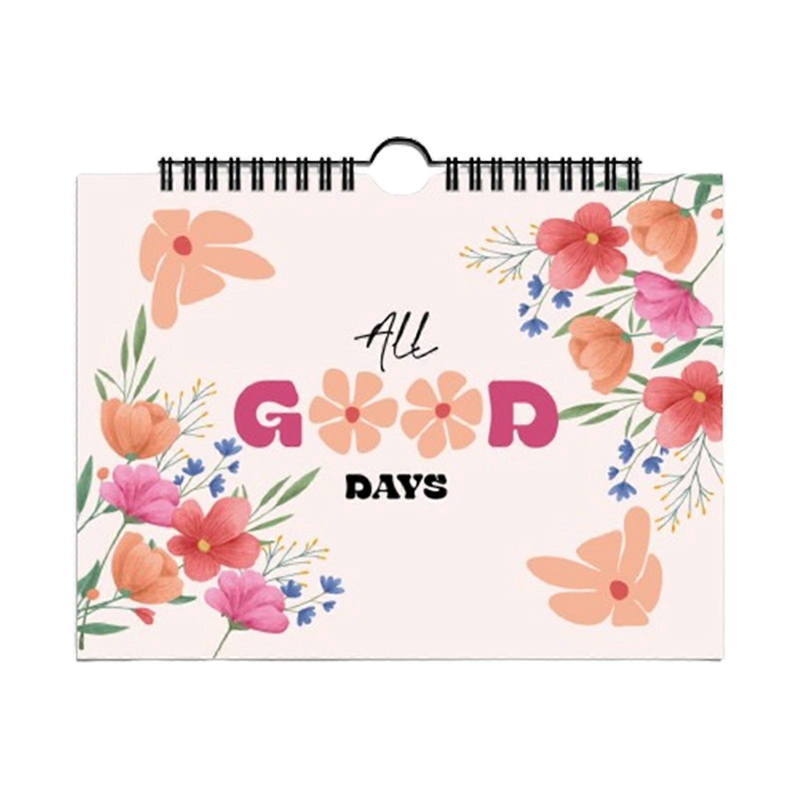 Generic Clearance Fixed Page Notebook 4 Flower Theme Inspirational Notebook pad 12 MonthEnglish Plan Self Discipline Clock In Record Book