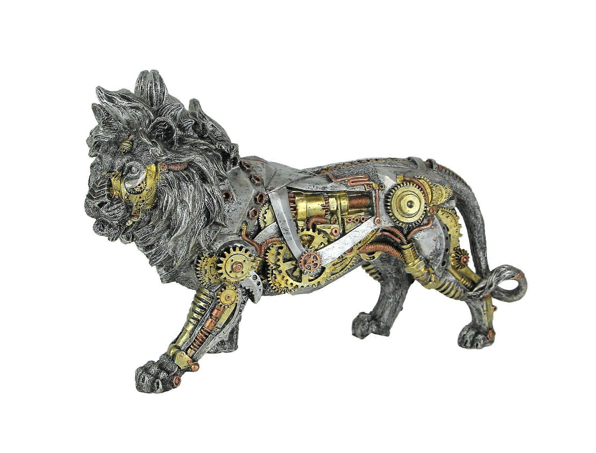 Mechanical Steampunk Cyborg African Lion Statue