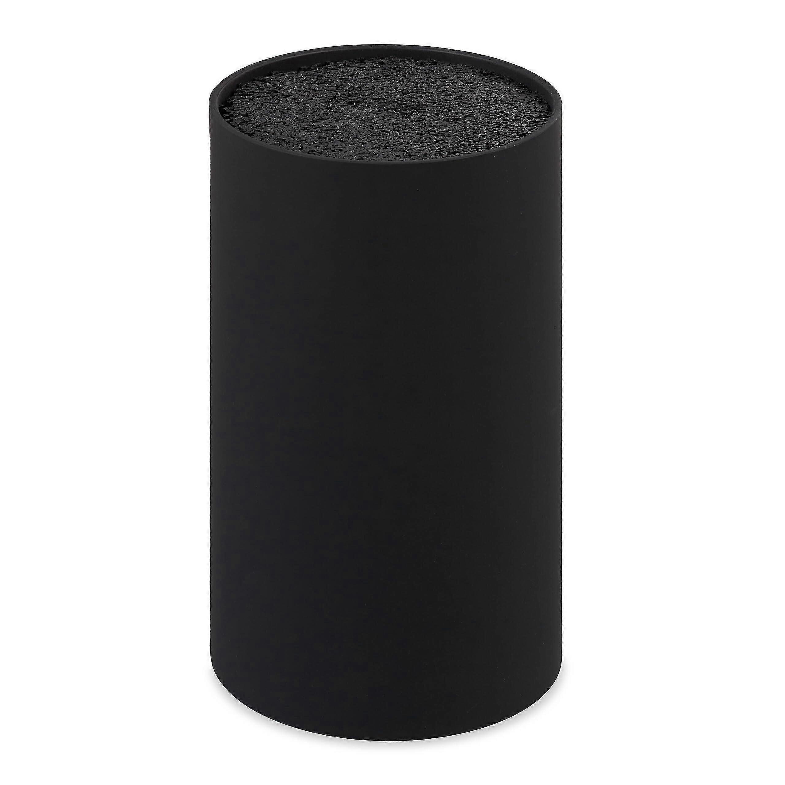 Knife Block Holder for 8 Knives, Bristle-Free Design, Black, 18 x 11 x 11 cm, Compatible with Various Knife Types SHNo.102