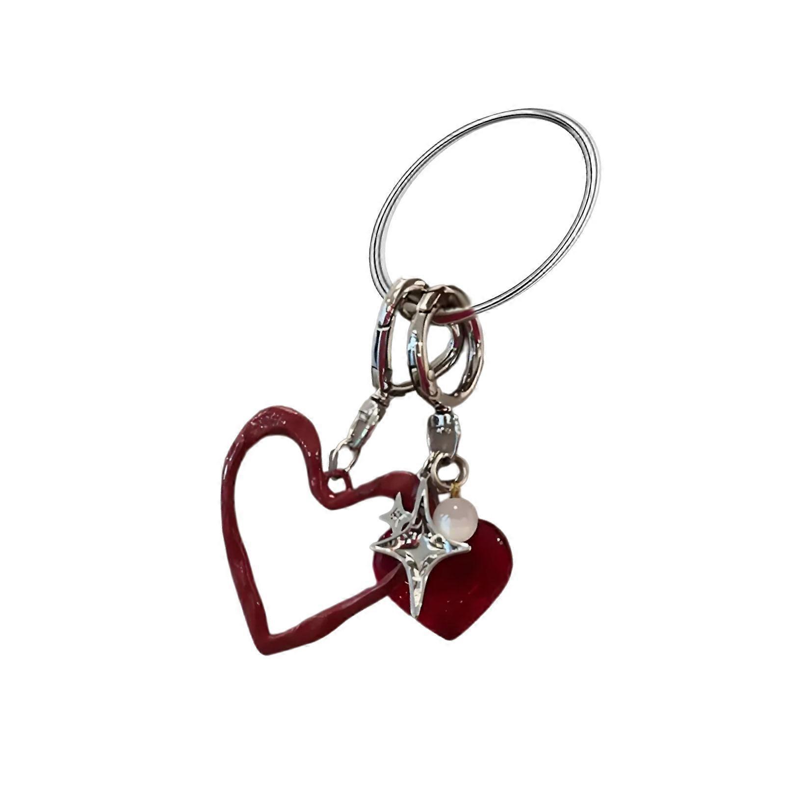 Trendy Alloy Heart Charm Key Holder Charm Versatile Accessory For Phone Cases Keychain Fashion Wallet Decoration Multicolor