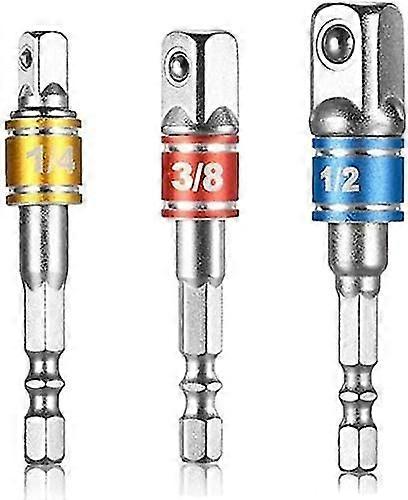 3pcs Hexagon Socket Holders - 1/4 ", 1/2", 3/8 "- Adapters And Connectors Extension