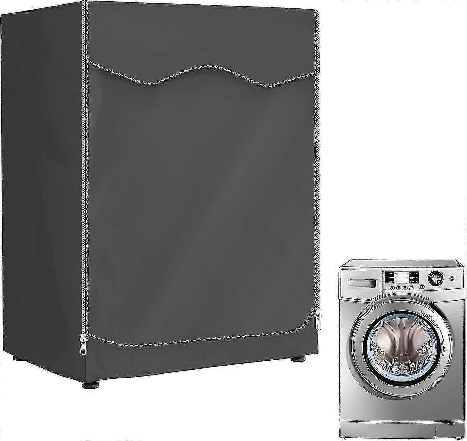 כיסוי מכונת כביסה ומייבש חיצוני עמיד למים עם פתח קדמי, מקלט מגן שחור 60x60x85 ס"מ