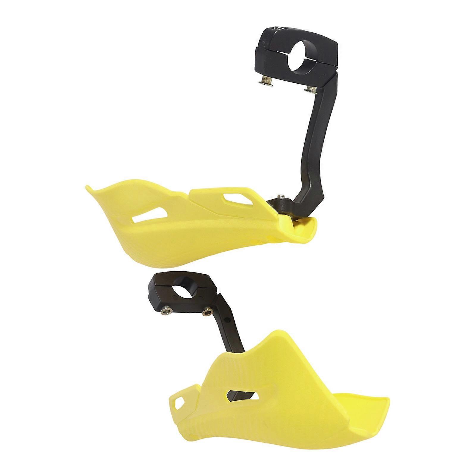 Pair Universal Fit Motorcycle Handlebar Protectors ABS Handguards Dustproof Shell with Easy Installation Kit for Riding  Yellow