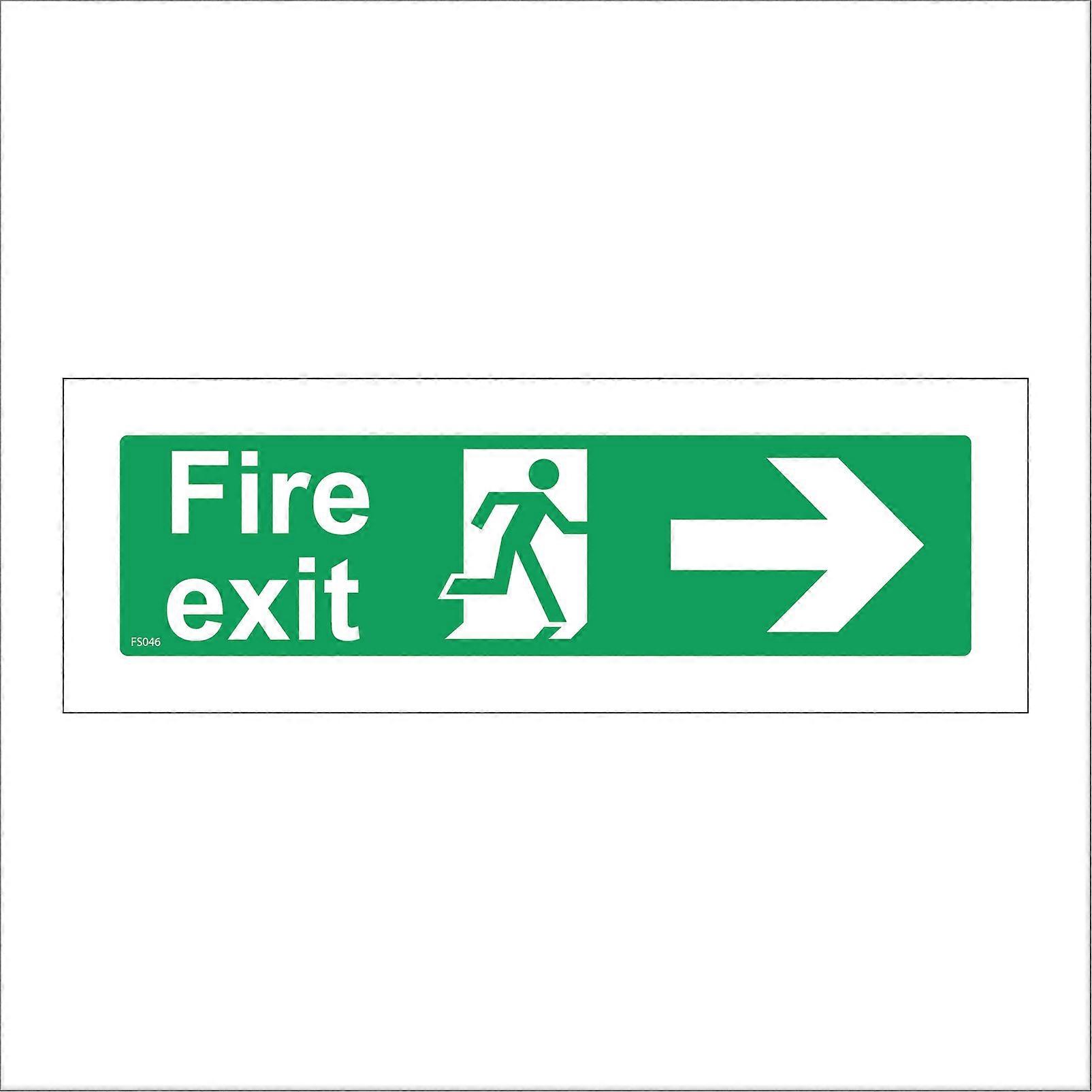 FS046 Fire Exit Right Sign with Running Man Door Arrow