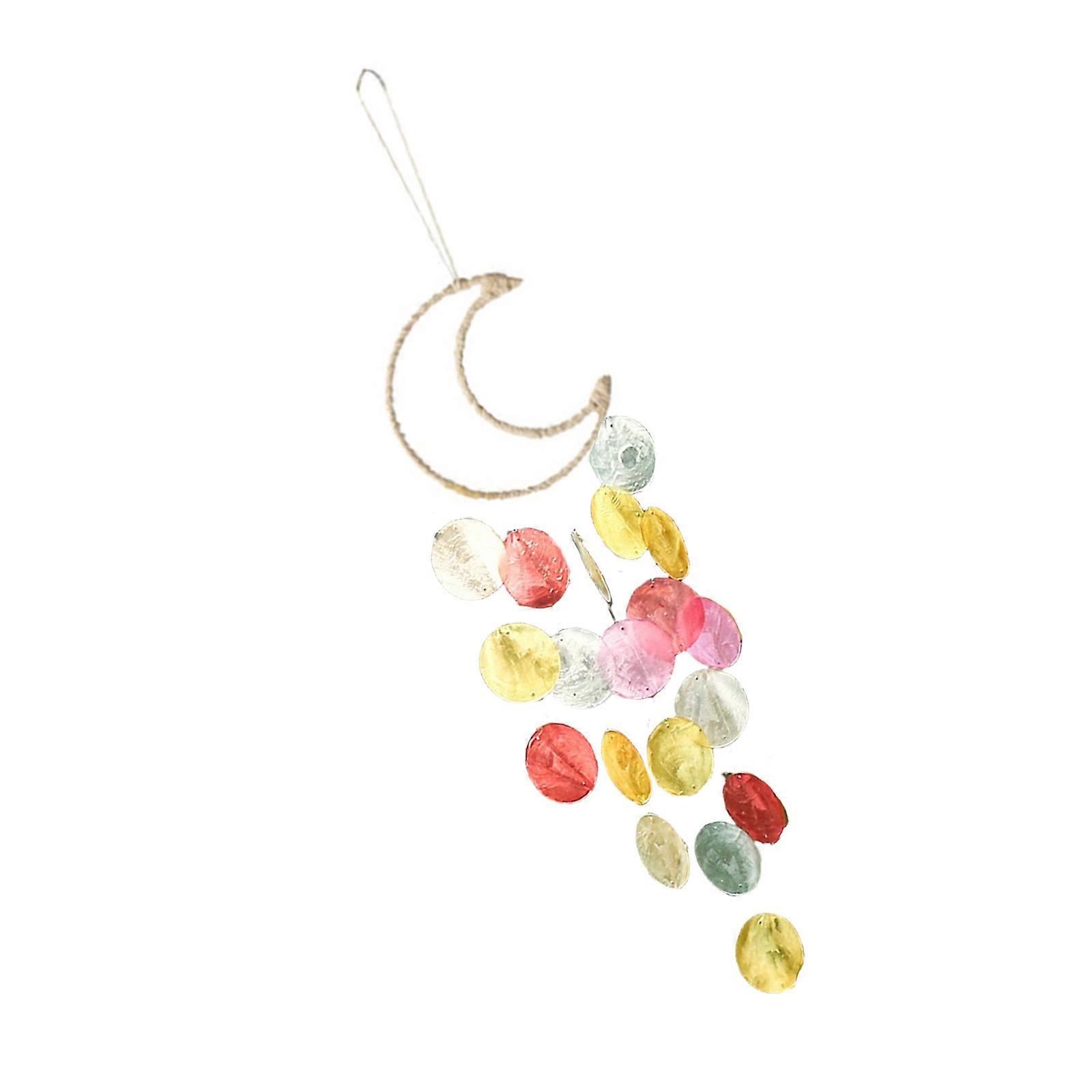 Elegant Capiz Shell Mobile Windchime With Soft  Hues For Relaxing Soundscape Yard Decoration Household Supplies Multicolor